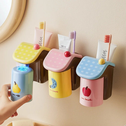 Magnetic Toothbrush Holder | No-Drill Wall Mount | ABS PP Plastic