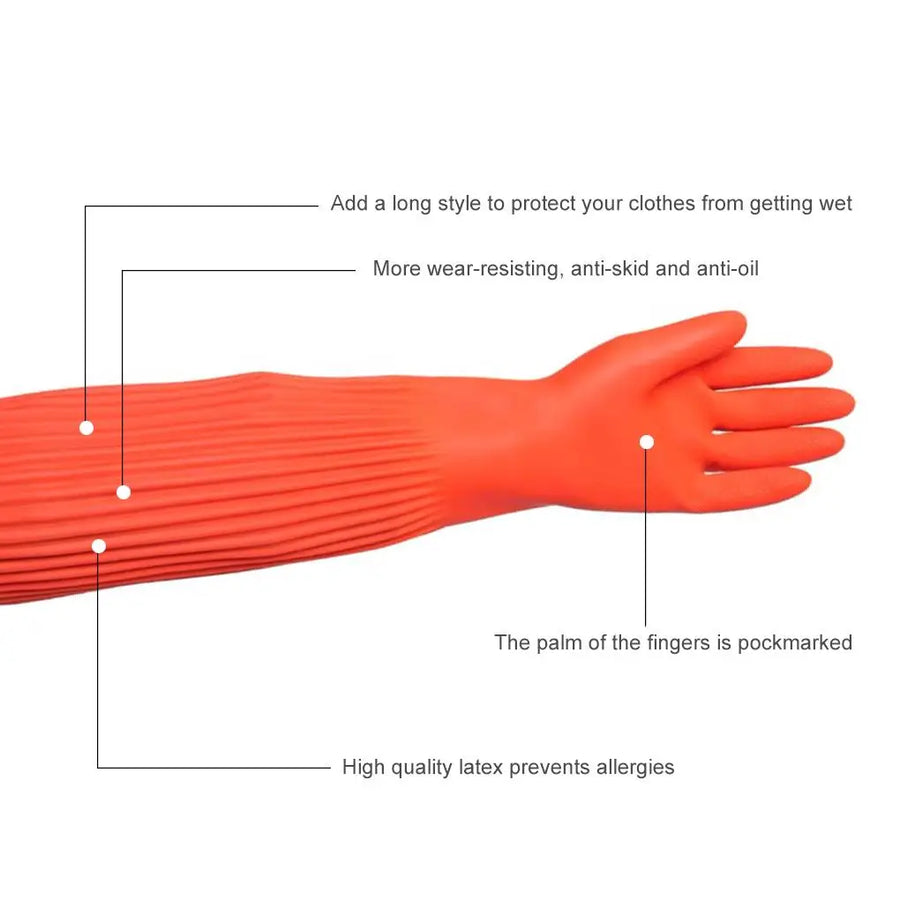 Custom 45cm Latex Gloves | ISO/BSCI | 10-Day Lead Time