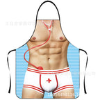 Waterproof Polyester Apron | 3D Printed Cartoon Barbecue Apron