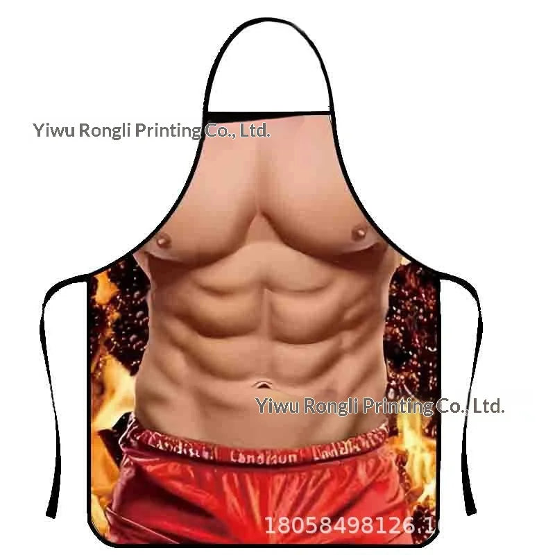 Waterproof Polyester Apron | 3D Printed Cartoon Barbecue Apron