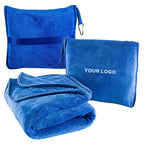 2-in-1 Travel Pillow Blanket | Custom Logo, 100 Pcs MOQ | OEKO-BSCI Certified