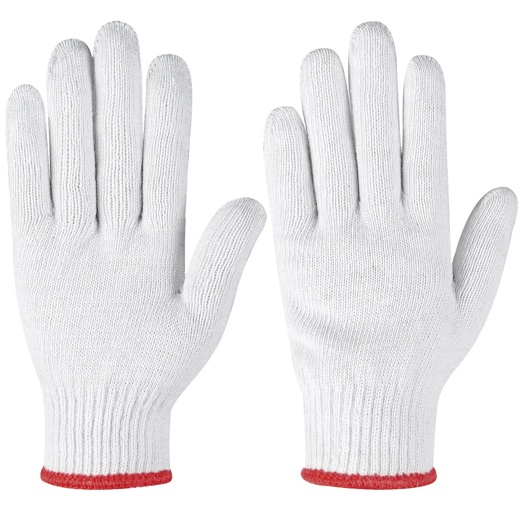 Custom Cotton Knit Work Gloves – Breathable, Anti-Slip & Cut Resistant for Safety & Labor