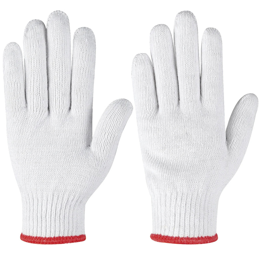 Custom Cotton Knit Work Gloves – Breathable, Anti-Slip & Cut Resistant for Safety & Labor