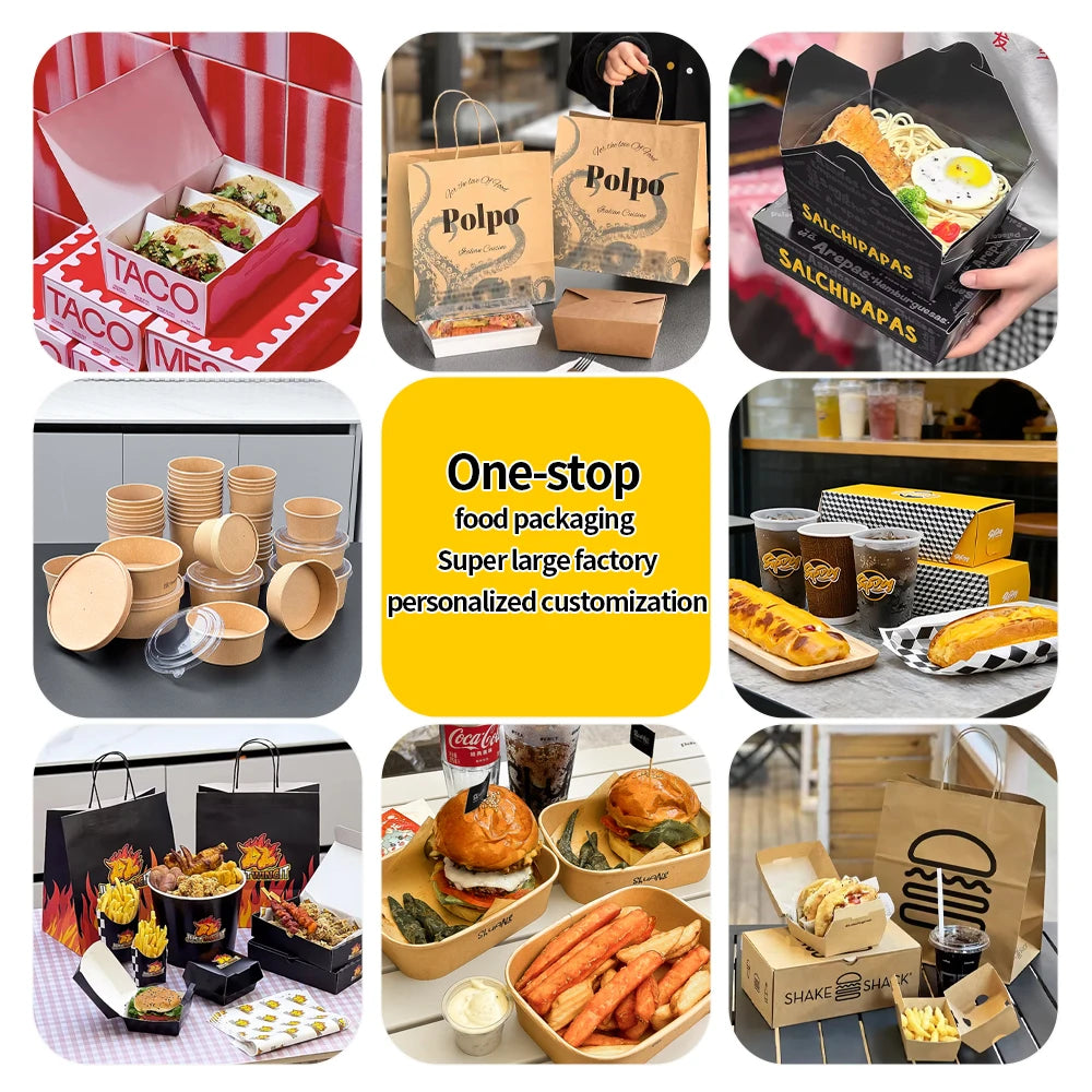 Custom Kraft Paper Takeaway Bags | Eco-Friendly Restaurant Bags