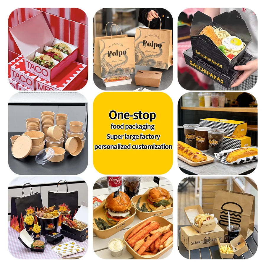 Custom Kraft Paper Takeaway Bags | Eco-Friendly Restaurant Bags