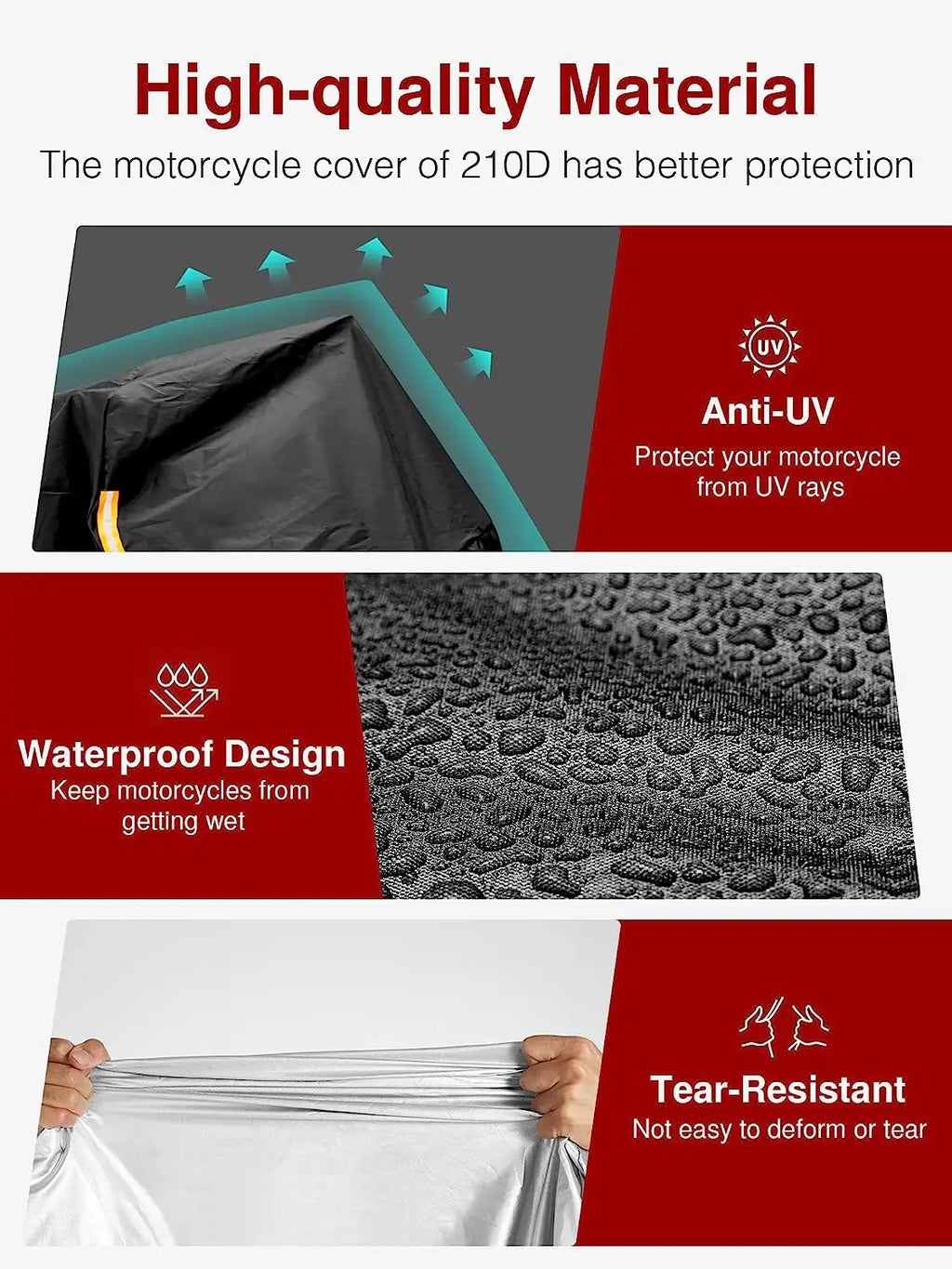 Custom Waterproof Motorcycle Cover with Lock Hole | MOQ 1 Pc