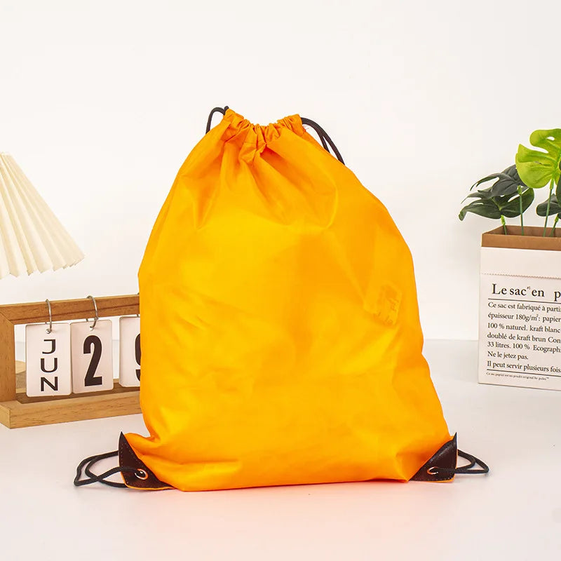 Custom Microfiber Synthetic Leather Drawstring Bag: Waterproof, Thermal Print Logo, MOQ 50 for Gym & Camping