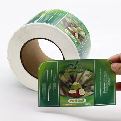 Food-Safe Waterproof Vinyl Labels — 500 Pcs MOQ, UV/Digital Printing