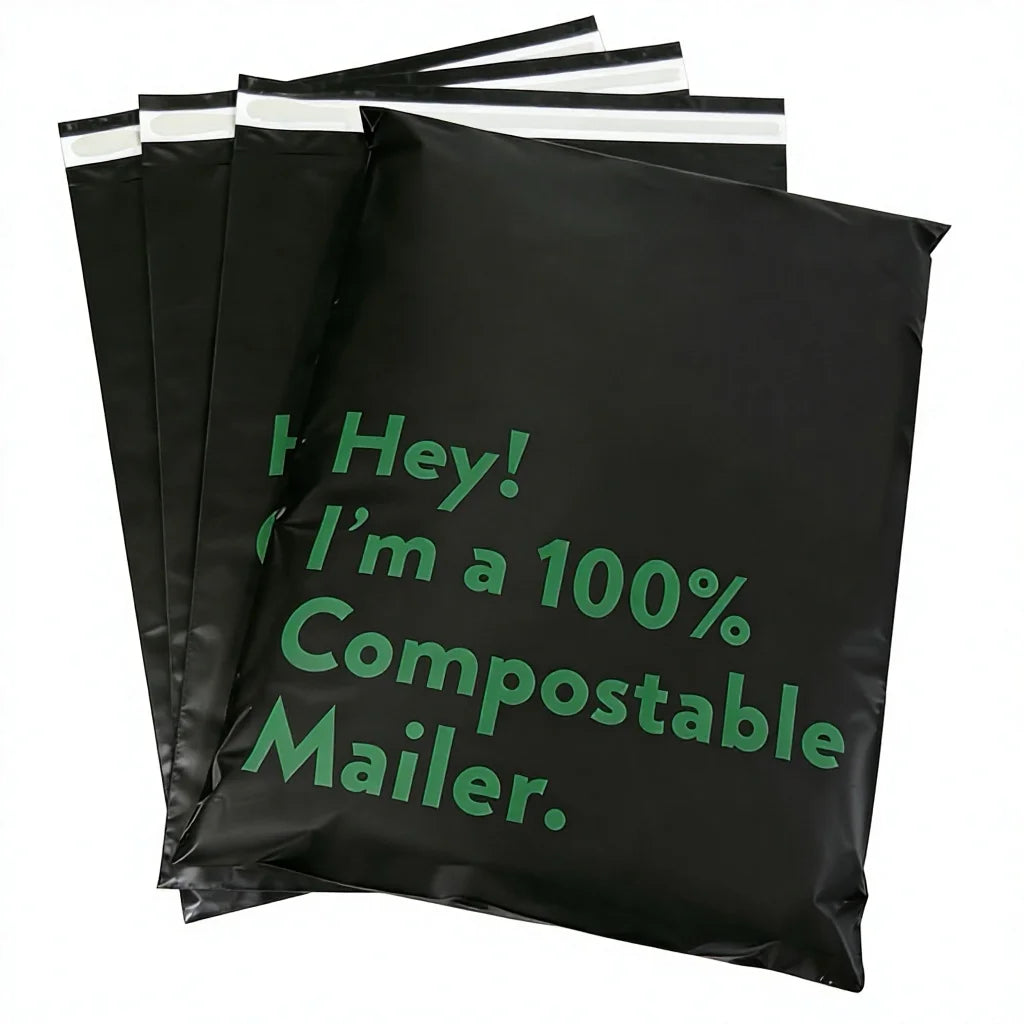 Custom Compostable Mailer Bags Wholesale | MOQ 3,000 Pcs