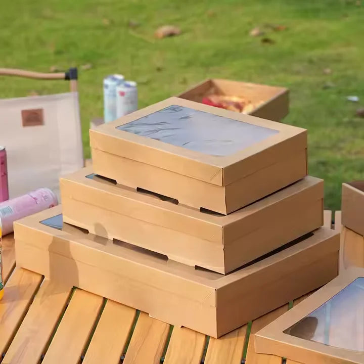 Custom Kraft Paper Window Pastry Box | Recycled Biodegradable Takeaway Box