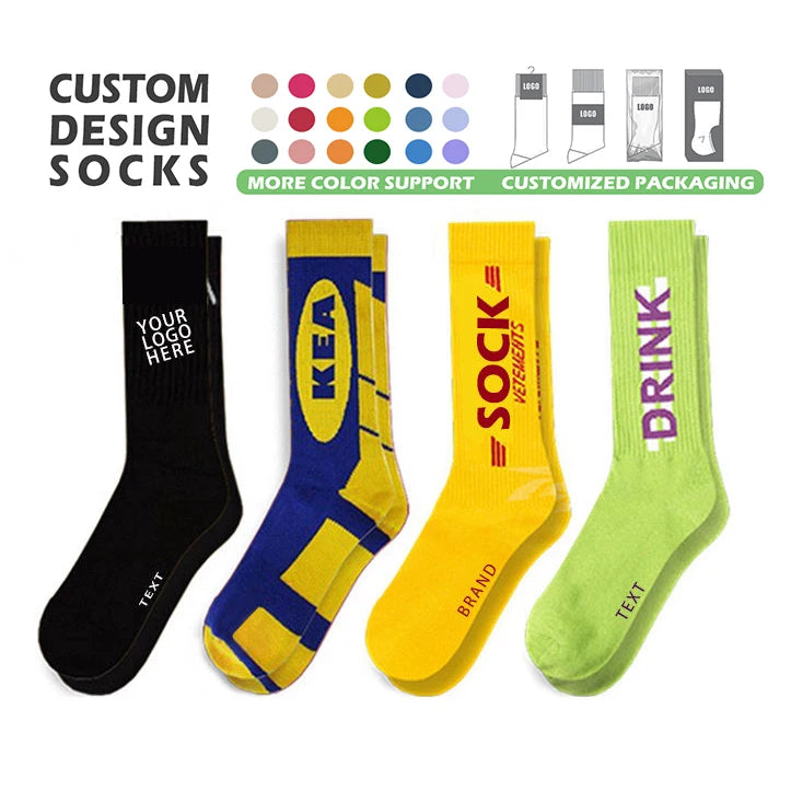 Custom Bamboo Cotton Socks with Logo | No MOQ | 7-Day Lead