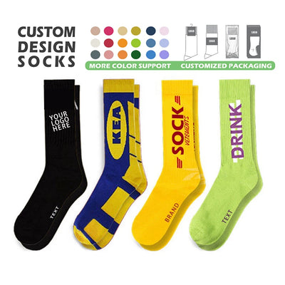 Custom Bamboo Cotton Socks with Logo | No MOQ | 7-Day Lead