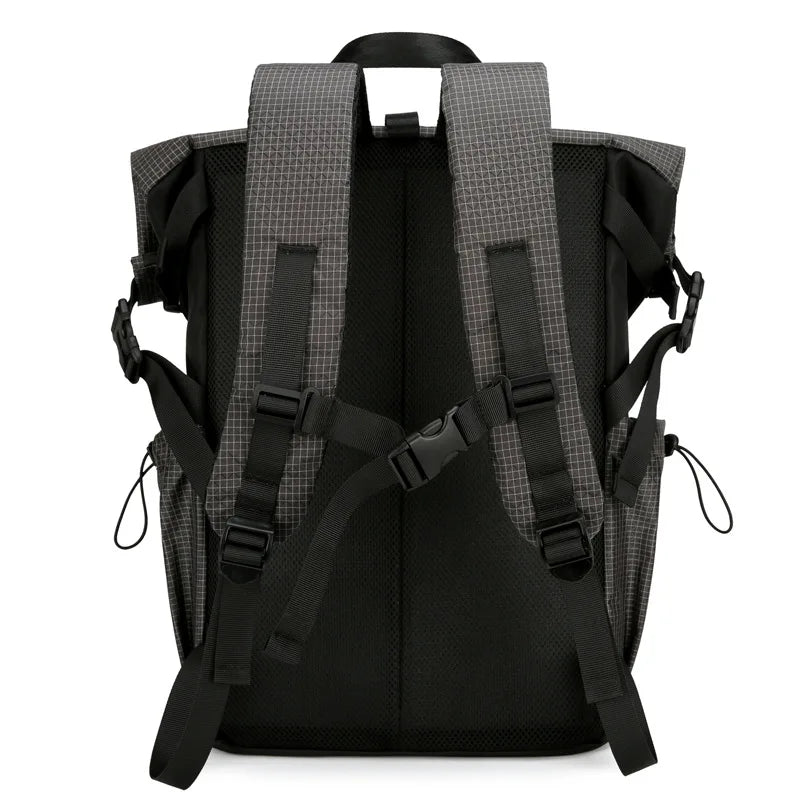 Modern Foldable Roll-Top Nylon Backpack | Unisex School & Travel