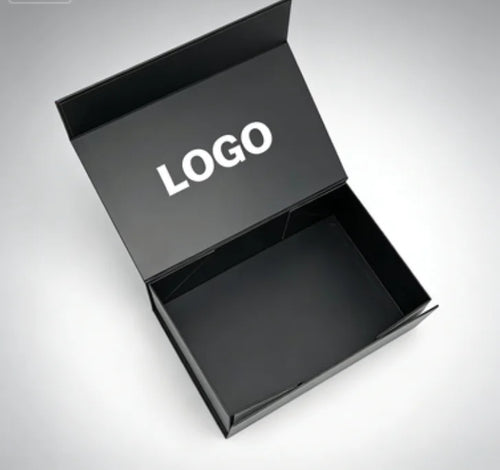 Custom Luxury Black Folding File Box: Degradable Corrugated Board, Magnetic Closure, Embossing