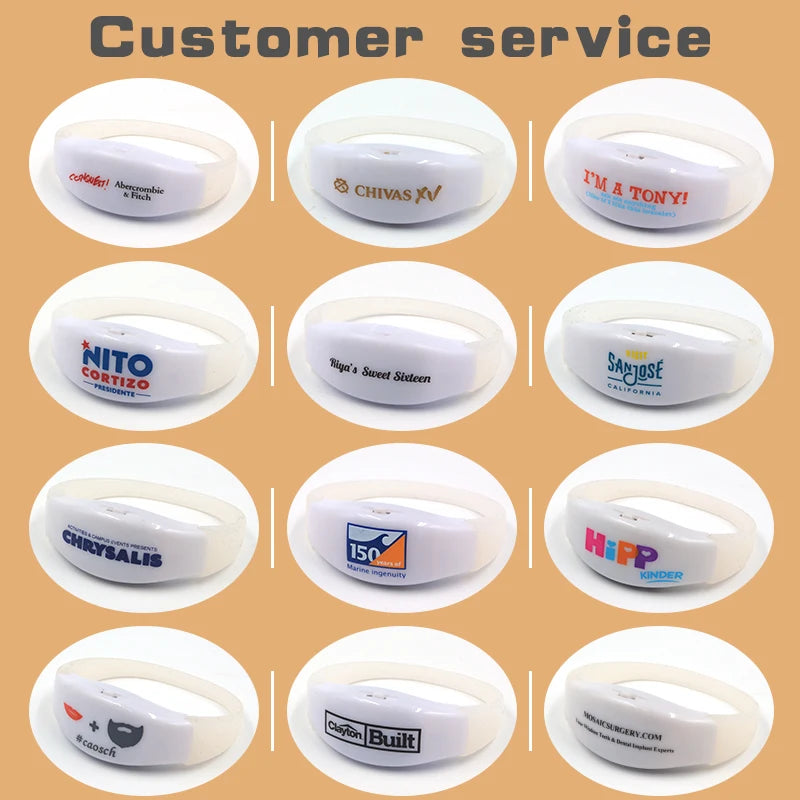 Custom Sound Activated LED Silicone Wristbands | 100 MOQ CE ROHS Certified