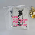 Custom Plastic T-Shirt Bags | Frosted Zip Lock | MOQ 100