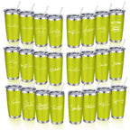 20oz Powder Coated Stainless Steel Tumbler with Lid and Straw Hole for Coffee, Travel and Laser Engraving