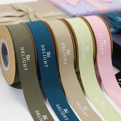 Custom Cotton Ribbon with Gold Foil Logo | 100% Cotton, 196 Colors, 3,000 MOQ