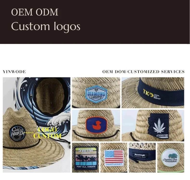 Custom Straw Lifeguard Hats with Logo | 1 MOQ BSCI Certified