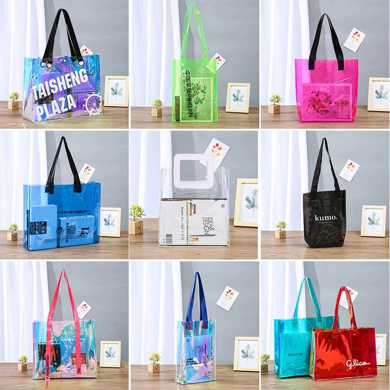 Custom PVC Tote Bags with Logo | 50 MOQ Waterproof Wholesale