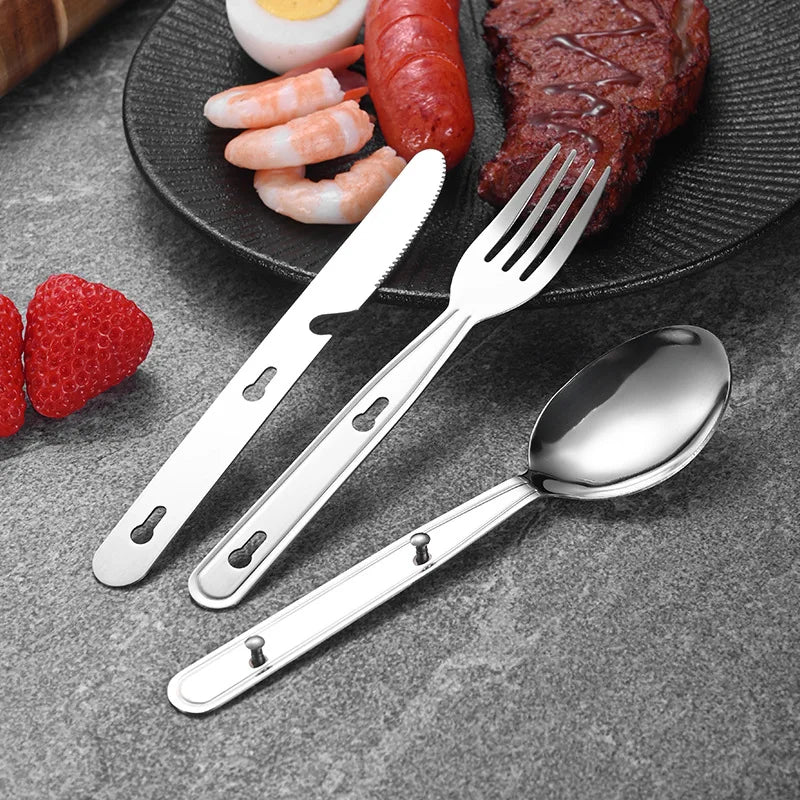 4-in-1 Stainless Steel Cutlery Set | Travel & Outdoor | 300 MOQ