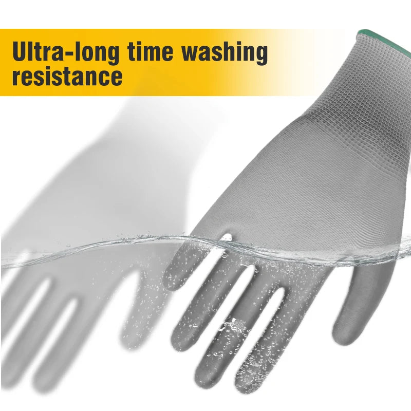 13G PU Polyester Work Gloves for Industrial Safety & Daily Tasks
