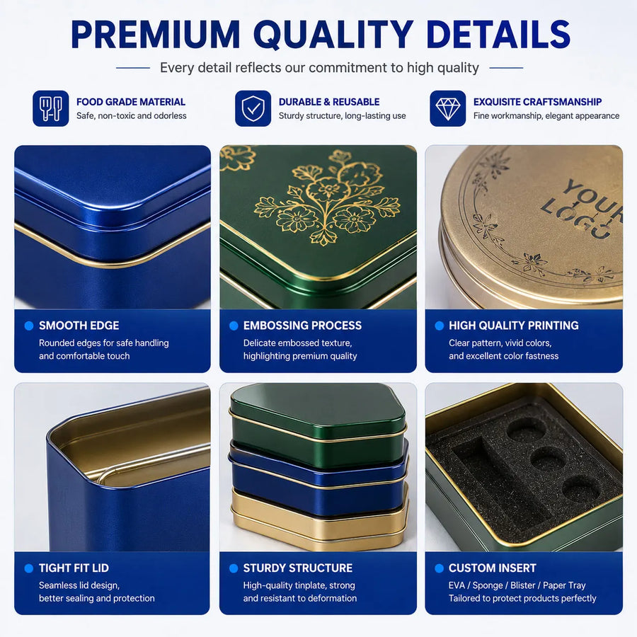 Custom Printed Square Tin Box with Window | MOQ 3000