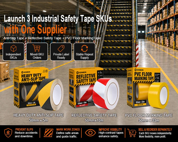 Custom Caution Tape 50mm x 50m | PE Safety Barrier Tape | RoHS Compliant