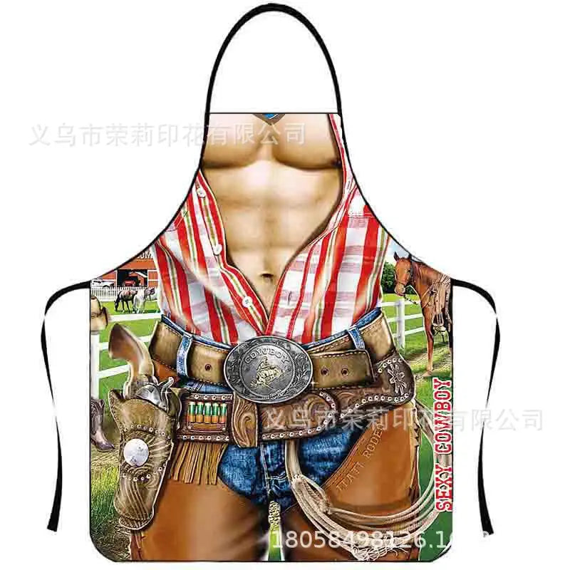 Waterproof Polyester Apron | 3D Printed Cartoon Barbecue Apron