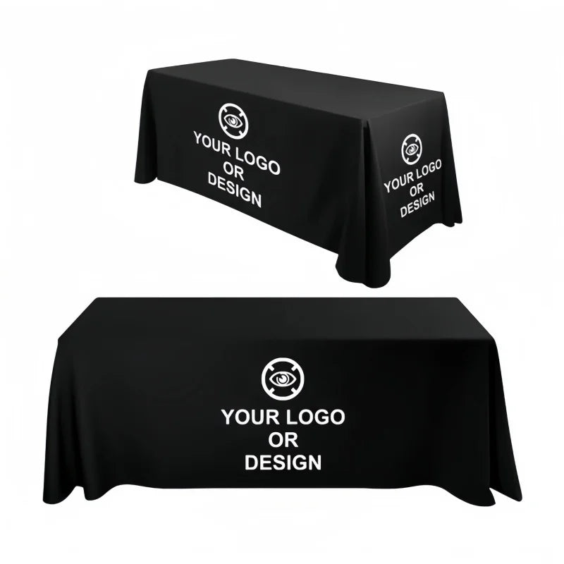 Custom Full Drape Tablecloths with Logo | Wrinkle Resistant | Factory Direct