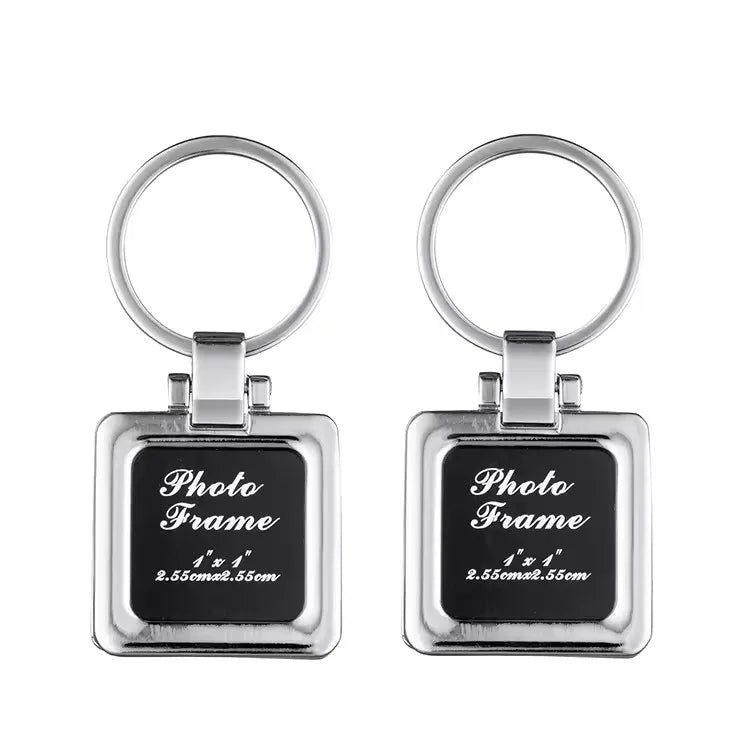 Custom Zinc Alloy Photo Keychain 100pcs MOQ | Silk Screen 7 Colors | Interchangeable Picture Frame