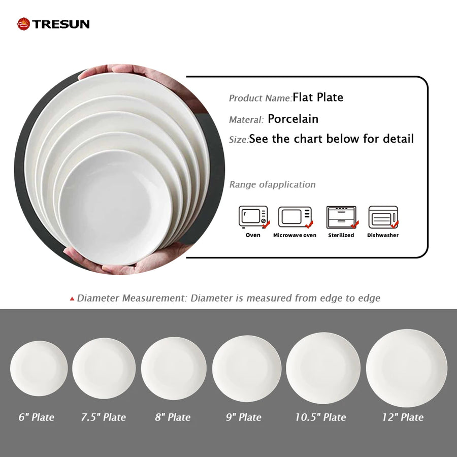 Custom Porcelain Plates | 24 MOQ | Dishwasher/Microwave Safe