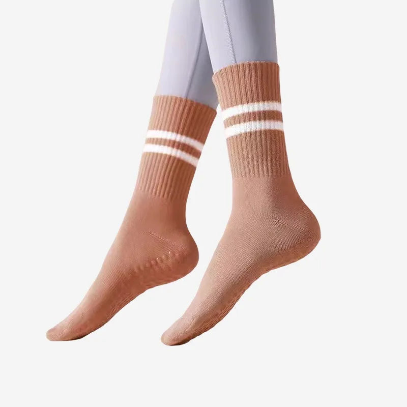 Custom Embroidered Anti-Slip Yoga Socks | Women's Grip Socks with Logo | Premium Studio Retail