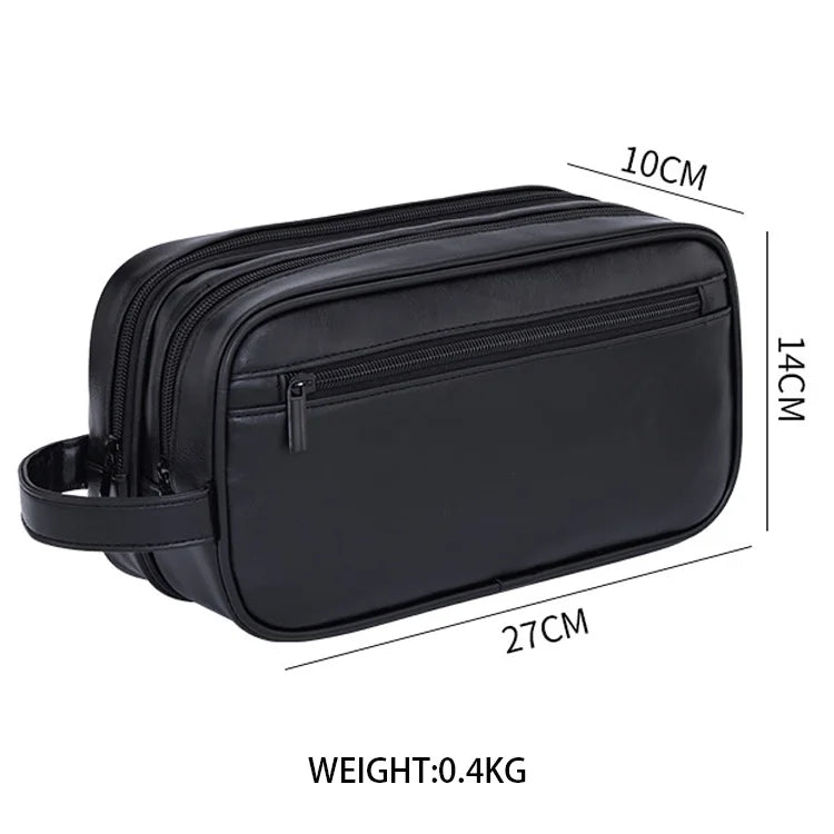 Custom PU Leather Dopp Kit Bag with Logo for Men | Bulk Corporate Travel Toiletry Bags