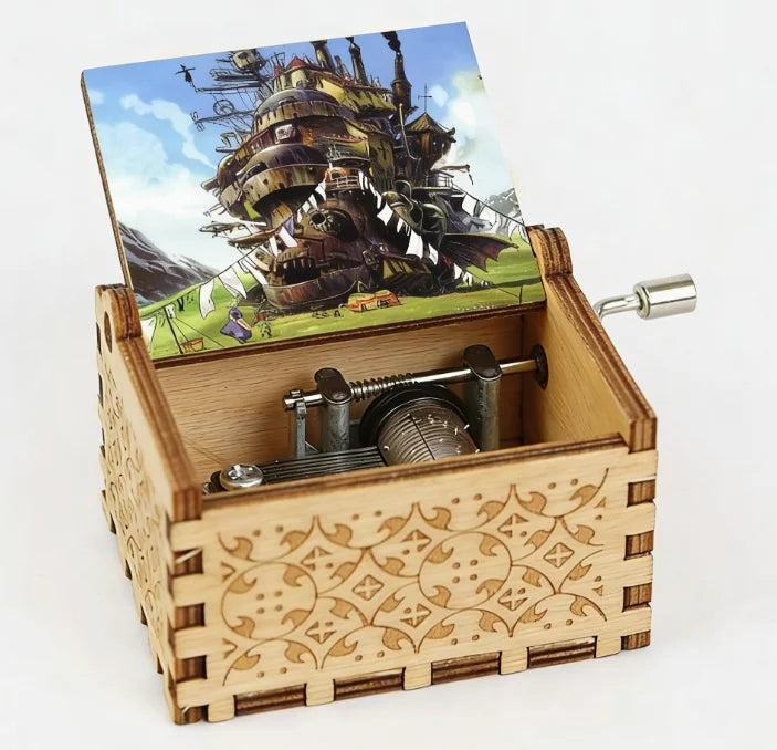 Wooden Hand-Cranked Music Box | Howl's Moving Castle | 10 MOQ | Custom