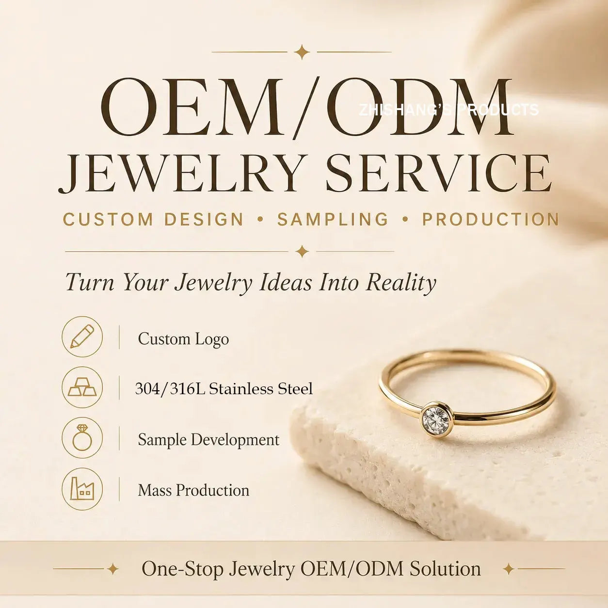 Custom Gold Plated Stainless Steel Jewelry | 14K/18K | MOQ 50