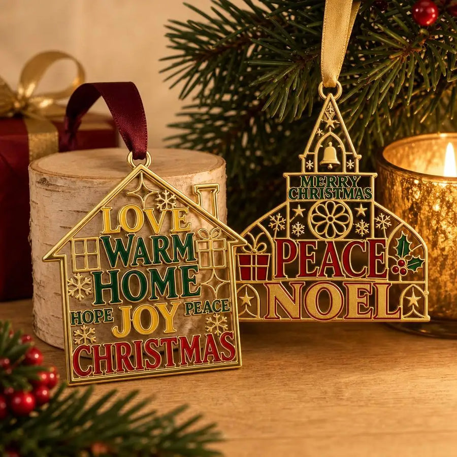 Custom Gold Metal Christmas Ornaments | MOQ 50