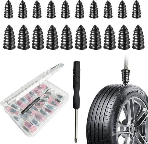 60 PCS Screw Type Tire Plug Kit with Screwdriver | Car Bike Tractor