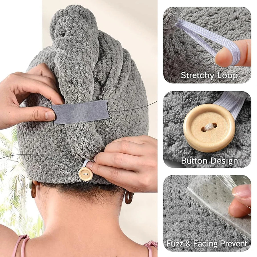 Microfiber Hair Towel 25x65cm | Fast Drying Turban Wrap | Bulk Custom Logo