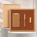 Custom Wooden Notebook Gift Set with Logo | 10 MOQ