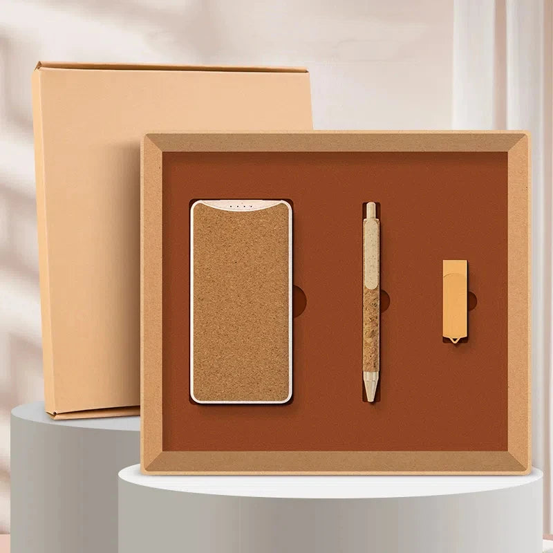 Custom Wooden Notebook Gift Set with Logo | 10 MOQ