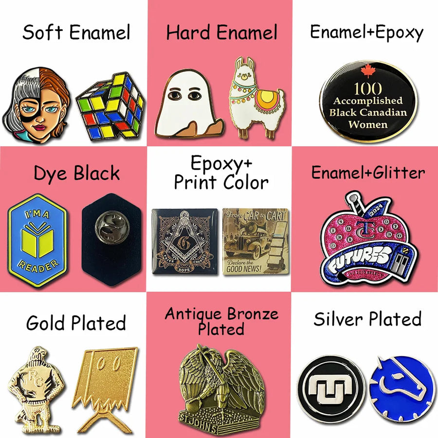 Custom Enamel Pins with Logo – 1 MOQ, Free Design, 20-Day Lead