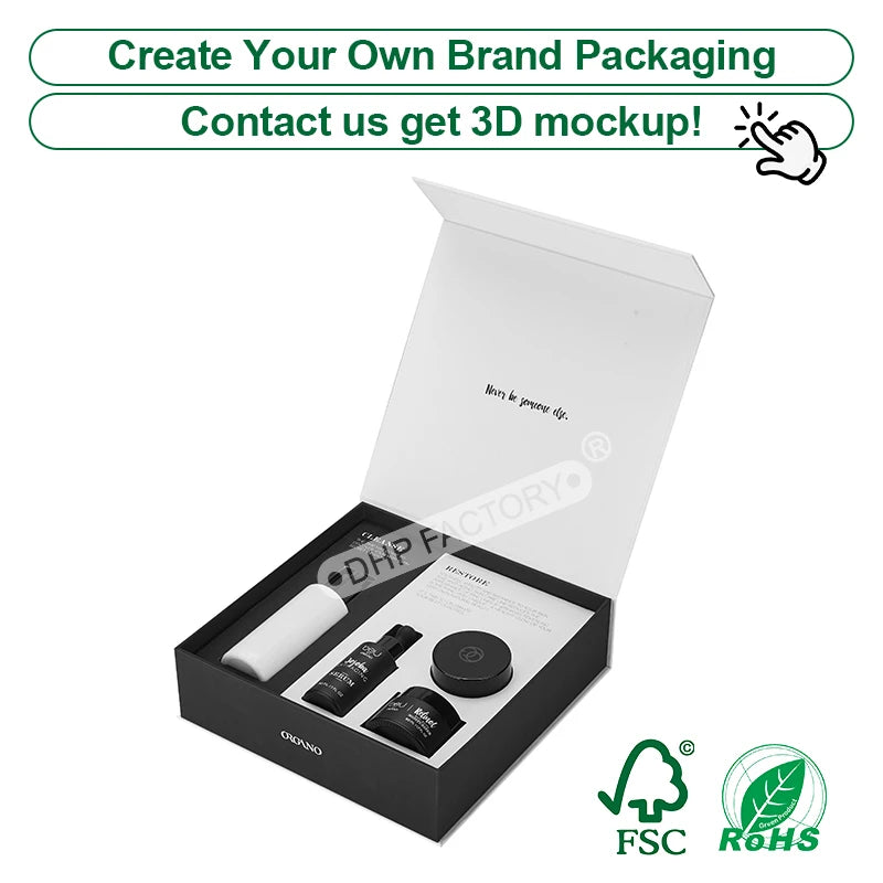 Custom Rigid Magnetic Box with Matte Black Finish | Luxury Packaging OEM Wholesale