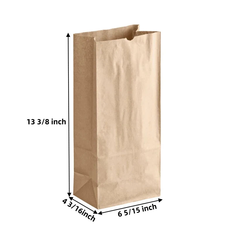 Custom Kraft Paper Bags 100% Recycled | Logo Printing | Restaurant Takeout
