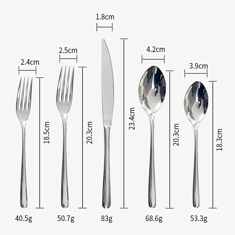 304 Stainless Steel Flatware Set | 300 MOQ | Super Mirror Polish | Custom