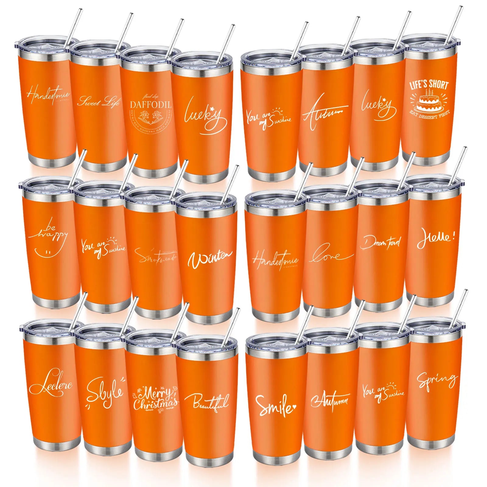 20oz Powder Coated Stainless Steel Tumbler with Lid and Straw Hole for Coffee, Travel and Laser Engraving