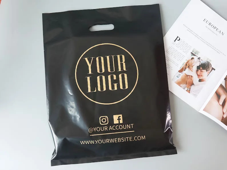 Custom Die Cut Plastic Shopping Bags | LDPE/HDPE with Gravure Printing, Wholesale