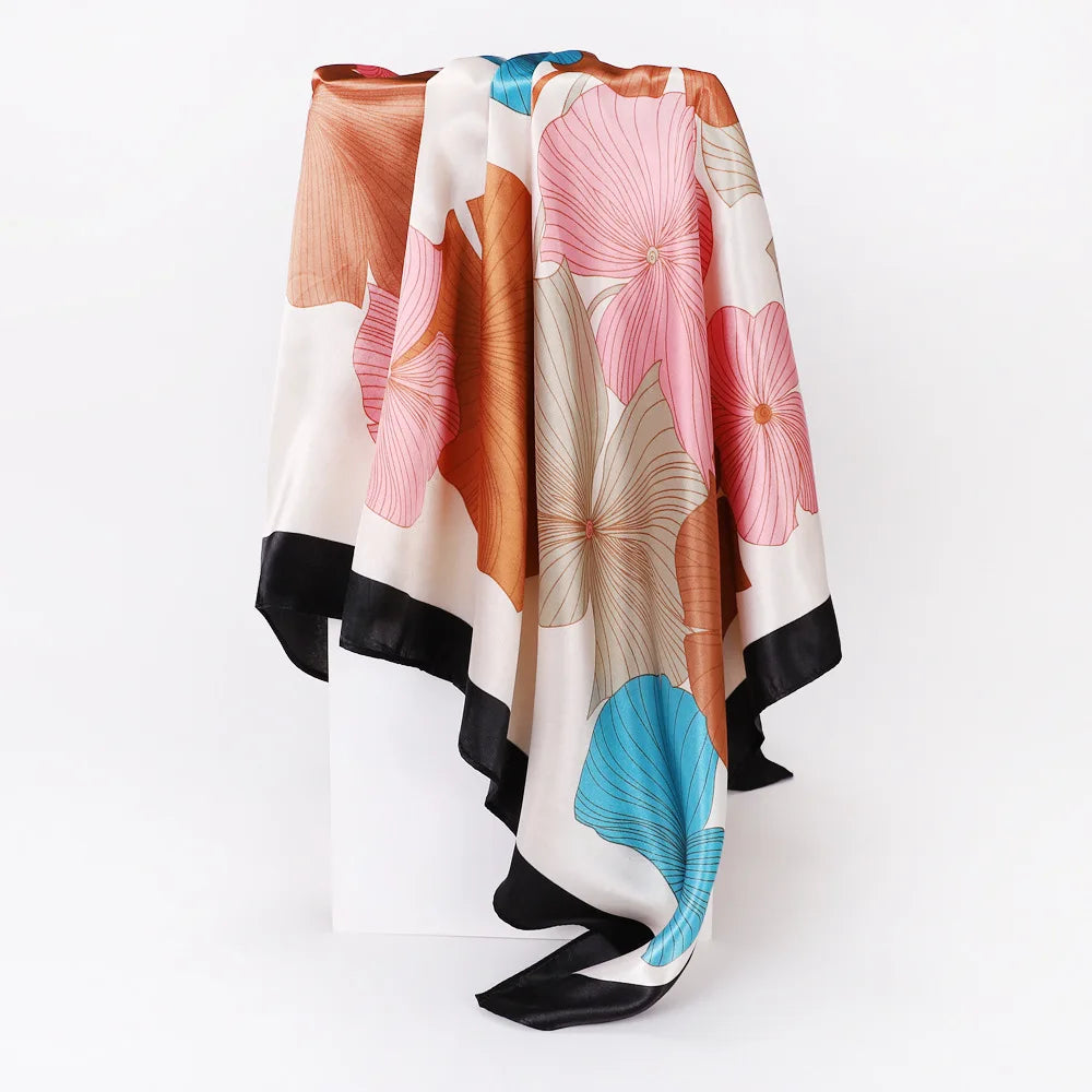 Custom Printed 90cm Square Scarf | 10 Pcs MOQ Wholesale Silk/Polyester Shawl