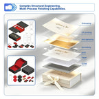 Custom Magnetic Closure Gift Box with Ribbon | Foldable, SA8000, 500 MOQ, Gold Foil