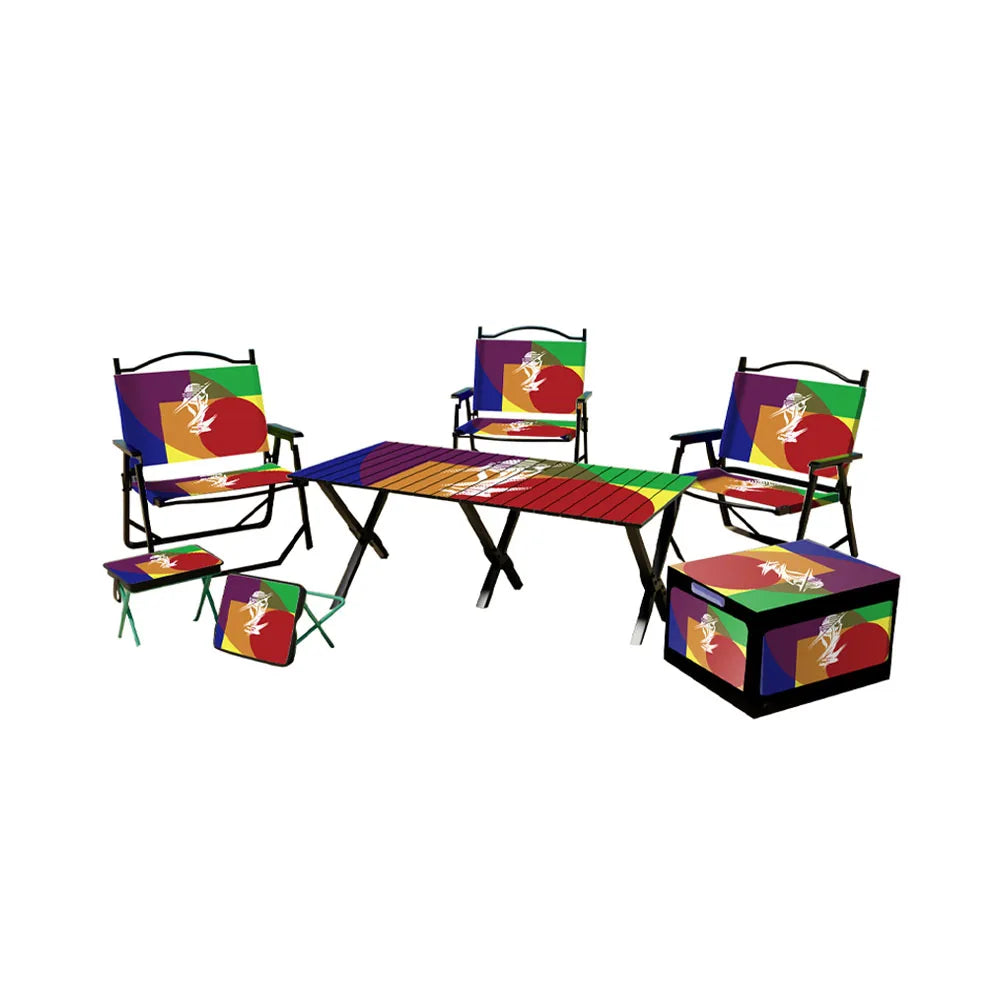 Custom Folding Camping Picnic Chair & Table Set: Metal Frame, Digital Print Logo, MOQ 100 for Tailgate